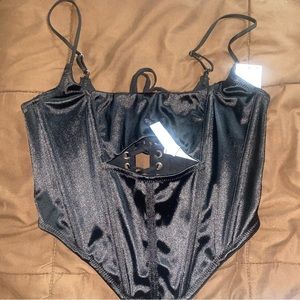 New Urban Outfitters Satin Black Top